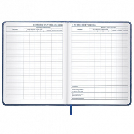 Дневник 1-11 класс 48 л., кожзам (твердая с поролоном), нашивка, BRAUBERG IGUANA, синий, 107226