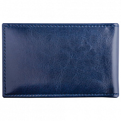 Визитница однорядная BRAUBERG "Imperial", на 20 визиток, под гладкую кожу, темно-синяя, 232060