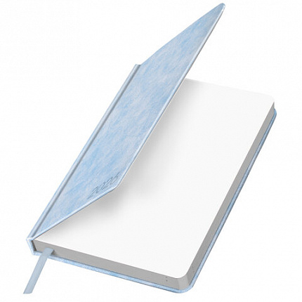 Ежедневник датированный 2026, А5, 138х213 мм, BRAUBERG "Ice", под кожу, голубой, 117389