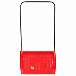 Лопата снеговая СКРЕПЕР 70х47см пластиковый КРАСНЫЙ, алюминиевая планка, рукоятка 110см, СУПЕРПРОЧНЫЙ, первичное сырье, ГРАНДМАСТЕР, 700341