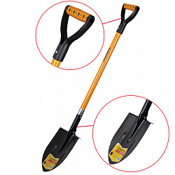 Лопата штыковая стальная 21х29 см, ОБЩАЯ ДЛИНА 115 см, черенок стекловолокно, V-ручка, RABBITEX (РАББИТЕКС) "FIBERGLASS", 700477