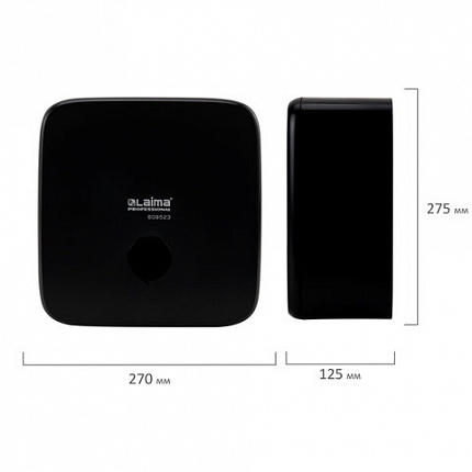 Диспенсер для полотенец LAIMA PROFESSIONAL PREMIUM BLACK (Система H3), V-сложения, черный, ABS-пластик, 609523