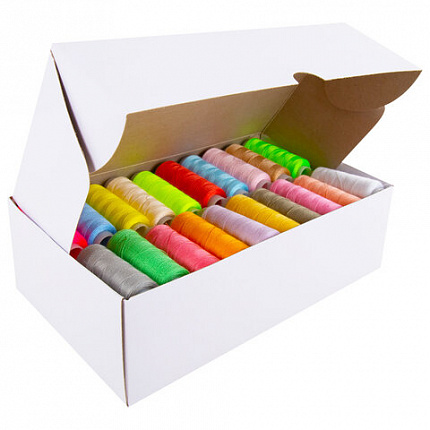 Нитки швейные 40/2, 200 м, полиэстер, НАБОР 60 цветов, DEVELIA (Девелиа), 609629