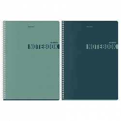 Тетрадь А4, 96 л., BRAUBERG, гребень, клетка, матовая ламинация, "NoteColor" (микс в спайке), 405316