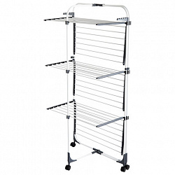 Сушилка напольная для белья раскладная, 3 уровня, 30 метров, на колесах, LAIMA HOME HIGH-RISE, 700472