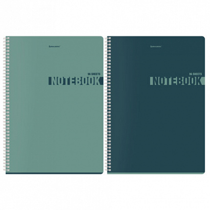 Тетрадь А4, 96 л., BRAUBERG, гребень, клетка, матовая ламинация, "NoteColor" (микс в спайке), 405316