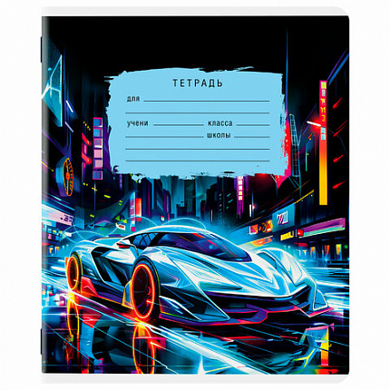 Тетрадь 12 л. ЮНЛАНДИЯ, клетка, обложка картон, МИКС-1, 107272