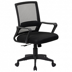 Кресло CROMEX (КРОМЕКС) "Basic CH-698", с подлокотниками, механизм качания, сетка/ткань TW, черное, 533069