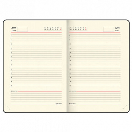 Ежедневник недатированный А5 138х213 мм BRAUBERG "Imperial" под кожу, 160 л., зеленый, 111855