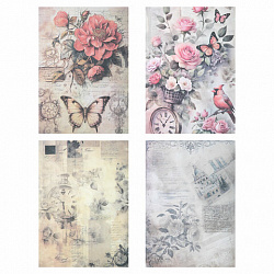 Бумага для скрапбукинга 15х21 см "В винтажном стиле", двусторонняя, 12 листов, 240 г/м2, ОСТРОВ СОКОРВИЩ, 665444