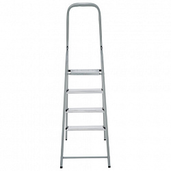 Стремянка сталь / алюминий 4 ступени, высота площадки 0,81м, дуга 0,6м, площадка 26х26см, до 150кг, вес 5,2кг НОВАЯ ВЫСОТА, 1130104