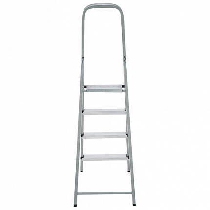 Стремянка сталь / алюминий 4 ступени, высота площадки 0,81м, дуга 0,6м, площадка 26х26см, до 150кг, вес 5,2кг НОВАЯ ВЫСОТА, 1130104