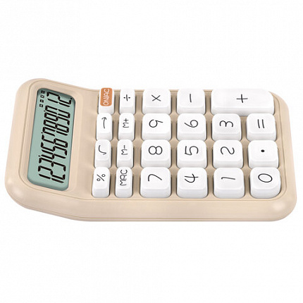 Калькулятор настольный BRAUBERG KW-500-BG (93x148 мм), 3D-кнопки, 12 разрядов, бежевый, 272955