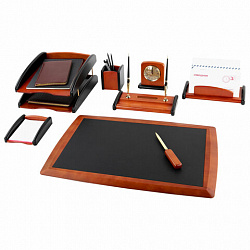 Набор настольный GALANT "Cayman" из дерева, 9 предметов, цвет "палисандр/чёрный", 238160