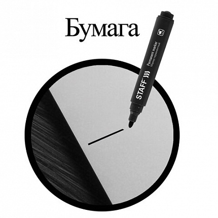 Маркер перманентный STAFF "Basic Budget PM-125", ЧЕРНЫЙ, ВЫГОДНАЯ УПАКОВКА, КОМПЛЕКТ 12 шт., 3 мм, 880598