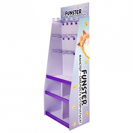 Стойка напольная для размещения товара FUNSTER, 180x60x40 см, 3 полки, 16 крючков, 507854