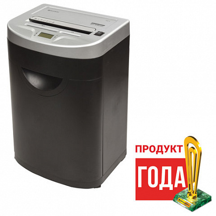 Уничтожитель (шредер) BRAUBERG S22-S, 2 уровень секретности, полоски 4 мм, 22 листа, корзина 34 литра, CD, 531773