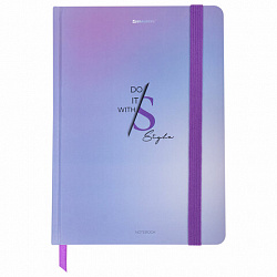 Блокнот с резинкой в клетку 96 л., А5 145х203 мм, твердая обложка, BRAUBERG, "Style", 116320