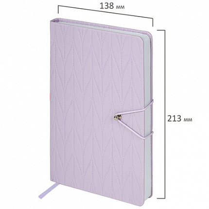 Ежедневник недатированный А5 138х213 мм, BRAUBERG "Braided", под кожу, гвоздик 160 л., сиреневый, 116596