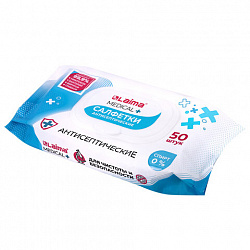 Дезинфицирующие салфетки бесспиртовые, для рук и любых поверхностей, 50 шт., LAIMA MEDICAL, 608764