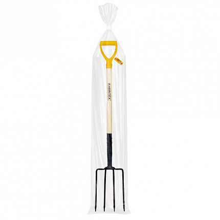 Вилы копальные стальные 19х28 см, ОБЩАЯ ДЛИНА 115 см, деревянный черенок, V-ручка, RABBITEX (РАББИТЕКС) "STANDARD", 700492