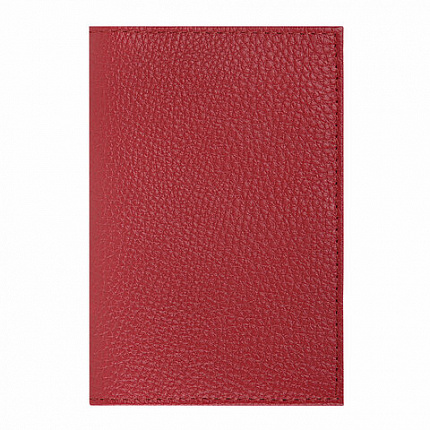 Обложка для паспорта натуральная кожа флоттер, кожаный уголок, красная, BRAUBERG, 238865