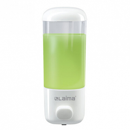 Дозатор для жидкого мыла LAIMA, НАЛИВНОЙ, 0,5 л, белый, ABS-пластик, 601792