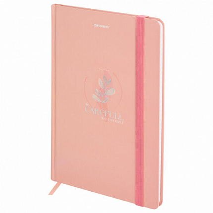 Блокнот с резинкой в клетку 96 л., А5 145х203 мм, твердая обложка с фольгой, BRAUBERG, "Pastel", 116330