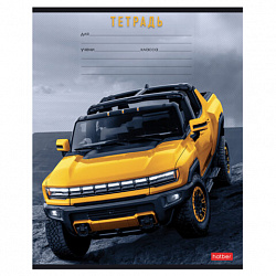 Тетрадь 12 л., HATBER клетка, обложка картон, "В мире авто" (микс в спайке), 080067, 12Т5В1