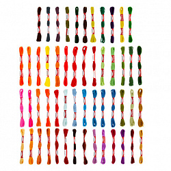 Нитки для вышивания (мулине), набор 100 цветов, 8 м, полиэфир, DEVELIA (Девелиа), 665432