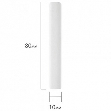 Мел белый BRAUBERG "АКАДЕМИЯ" (АЛГЕМ), КОМПЛЕКТ 10 штук, круглый, мягкий, 271147