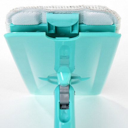 Швабра с отжимом и ведром 9л/7л двухкамерное, 3 насадки из микрофибры, рукоятка 130см, бирюзовый, Compact Mop, LAIMA, 607389