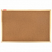 Доска пробковая для объявлений 60х90 см, деревянная рамка, BRAUBERG Wood, 238311