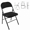 Стул складной BRABIX "Golf Plus CF-003 КОМФОРТ", чёрный каркас, чёрная ткань, 532889