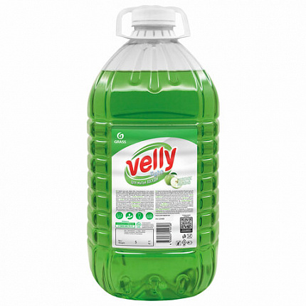 Средство для мытья посуды 5 кг, GRASS VELLY/ORIS "Зеленое яблоко", концентрат, ПЭТ, 125469/126147