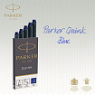 Картриджи чернильные PARKER "Cartridge Quink", КОМПЛЕКТ 5 штук, синие, 1950384