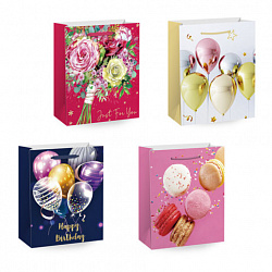 Пакет подарочный (1 штука) 41х19х49 см (XXL), "Super Jumbo", ассорти, глиттер, фольга, ЗОЛОТАЯ СКАЗКА, 700829