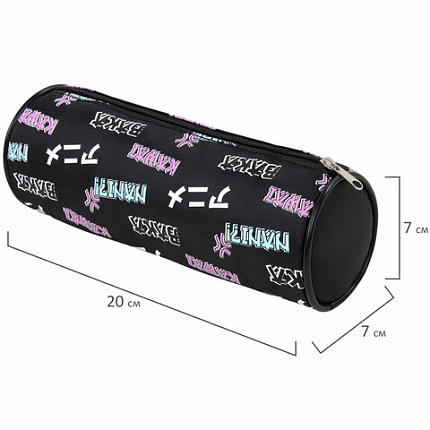 Пенал-косметичка BRAUBERG, Anime, черный, 20х7х7см, 272295
