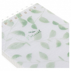 Блокнот МАЛЫЙ ФОРМАТ А6 80 л., мягкий гребень, пластик, фольга, клетка, HATBER, NATURAL LEAVES, 090242, 80Б6A1мс_33480