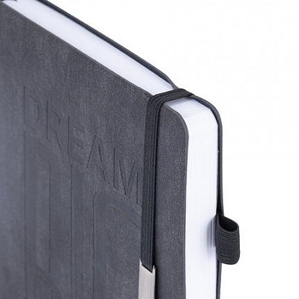 Ежедневник недатированный А5 138х213мм BRAUBERG "BeStyle", под кожу, резинка, держатель, 160л, графитовый, 116215