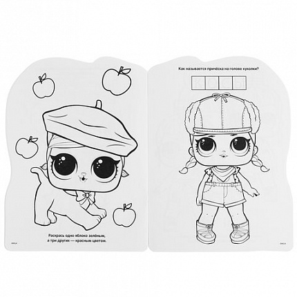 Книжка-раскраска с вырубкой в виде персонажа, "ЛИЦЕНЗИОННЫЕ СЮЖЕТЫ", ассорти, 210х285 мм, 16 страниц, УМКА