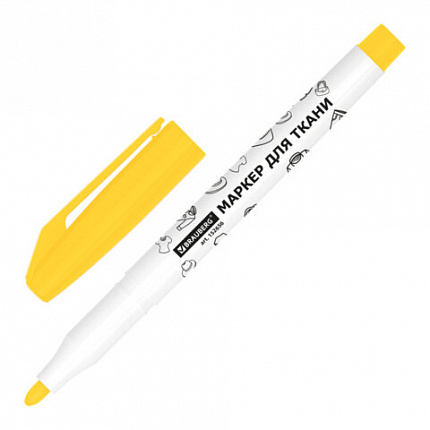 Маркеры для ткани 10 ЦВЕТОВ, TEXTILE MARKER, несмываемые, круглый наконечник 1-3 мм, BRAUBERG, 152656
