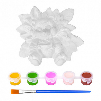 Фигурка-раскраска из гипса "С открыткой", с красками и кистью, ассорти, BRAUBERG KIDS, 666011