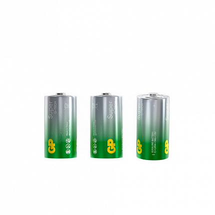 Батарейки КОМПЛЕКТ 2 шт., GP Super G-Tech, С (LR14, 14А), алкалиновые, в пленке, 14A-OS2