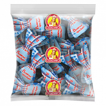 Конфеты СЛАВЯНКА "Волжские просторы" в вафельной крошке, с начинкой пралине, 1000 г, 40187