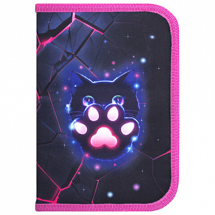 Пенал BRAUBERG, 1 отделение, 1 откидная планка, полиэстер, 21х14 см, "Pink lava", 273522