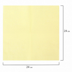 Салфетки бумажные 100 штук, 24х24 см, LAIMA, жёлтые (пастельный цвет), 100% целлюлоза, 126908