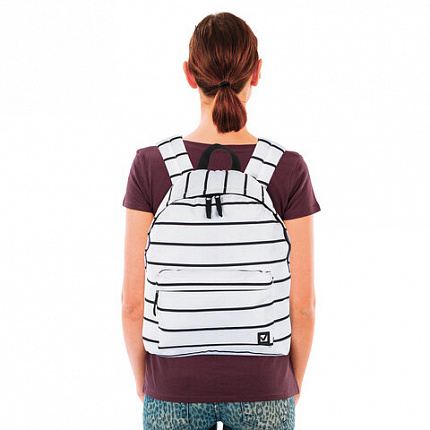 Рюкзак BRAUBERG СИТИ-ФОРМАТ универсальный, "Strip", белый в полоску, 41х32х14 см, 228846