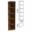 Шкаф (стеллаж) угловой "Монолит", 390х390х2050 мм, 4 полки, цвет орех гварнери, УМ46.3