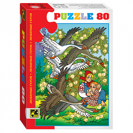 Пазл картонный 80 элементов, Любимые герои, АССОРТИ, поле 23х16,5 см, STEP PUZZLE